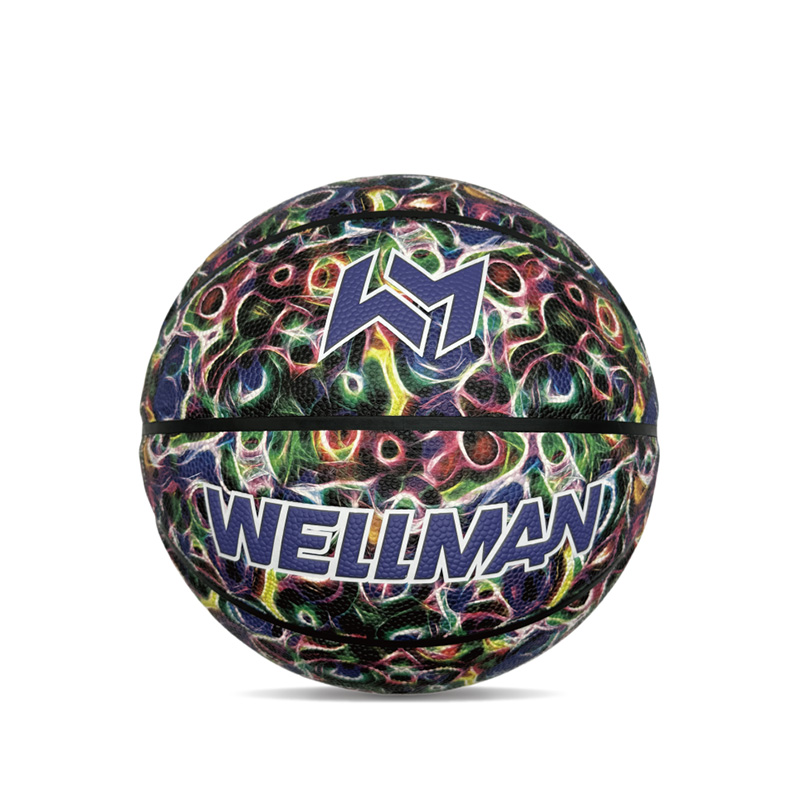 Balón de Baloncesto Deportivo Estampado de Colores de Cuero PU Higroscópico para Interior/Exterior