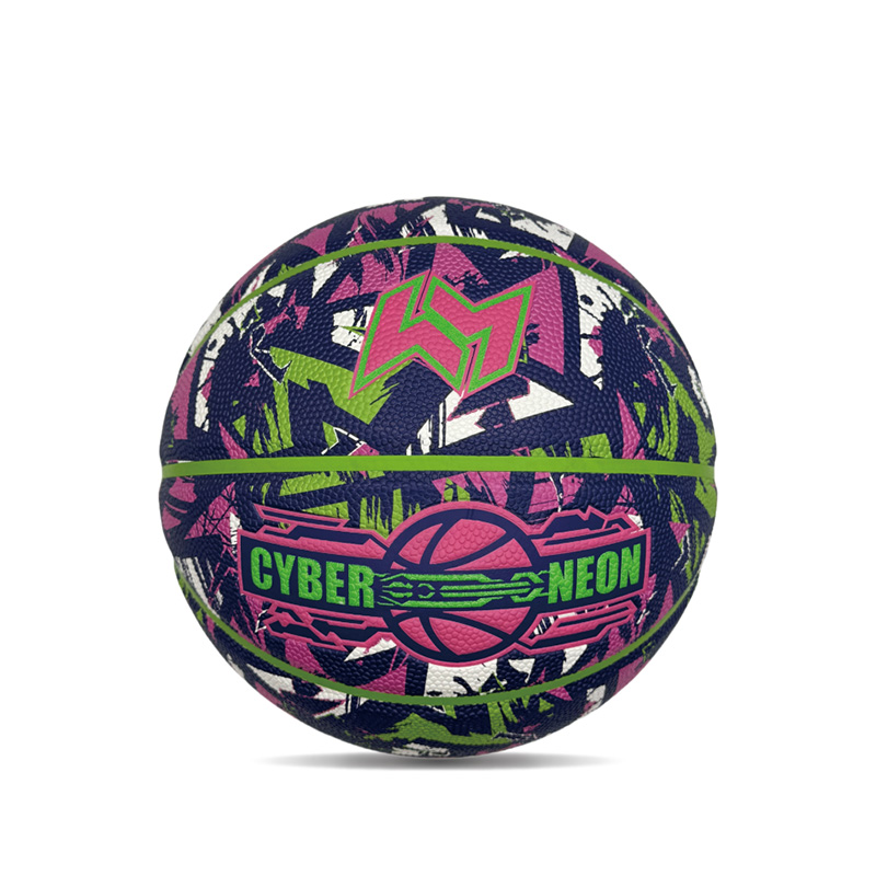 Balón de baloncesto deportivo/regalo impreso personalizado estilo pop cyberpunk de PU – Tamaño 7