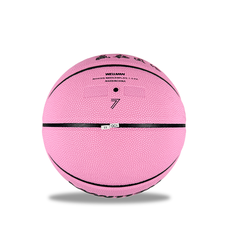 Baloncesto rosa absorbente de humedad tamaño 7, patrones y logotipos personalizables, certificaciones completas CE y CPC disponibles, ideal para personalización del equipo