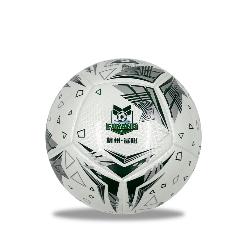 Balón de fútbol pegado en caliente número 5 personalizado, equipo exclusivo del equipo Fuyang con espejo doble