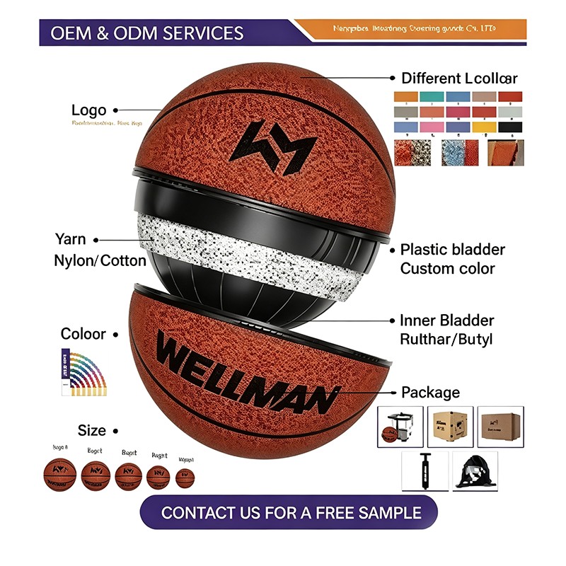 WELLMAN Baloncesto de entrenamiento con peso de 3 libras, equipo de baloncesto al aire libre tamaño 7 para mejorar el manejo de la pelota, regatear, pasar y rebotar, logotipo personalizado